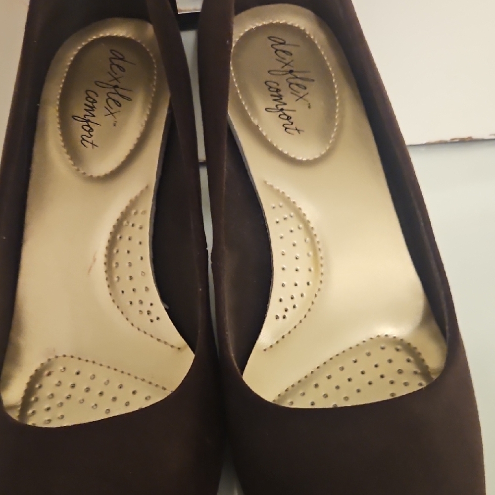 Dark Brown Suade Heels - Picture 3 of 6